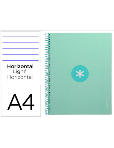 CUADERNO ESP.A4 MICRO ANTARTIK T.FORRADA80H 90GR.HOR.1B.4 TAL.MENTA