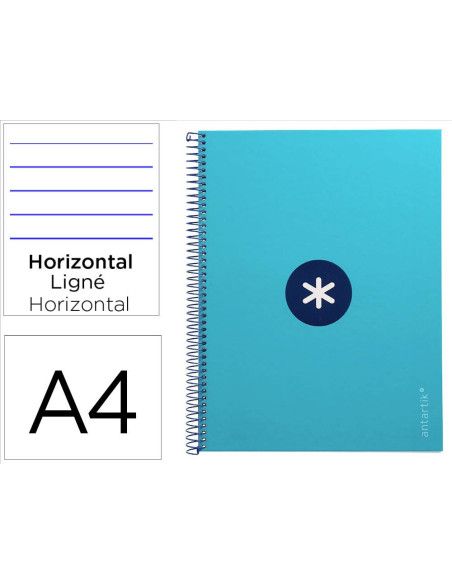 CUADERNO ESP.A4 MICRO ANTARTIK T.FORRADA80H 90GR.HOR.1B.4 TAL.TURQ.