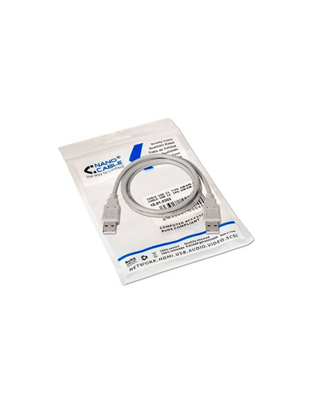 CABLE USB 2.0 TIPO A/M-A/M GRIS 1 M
