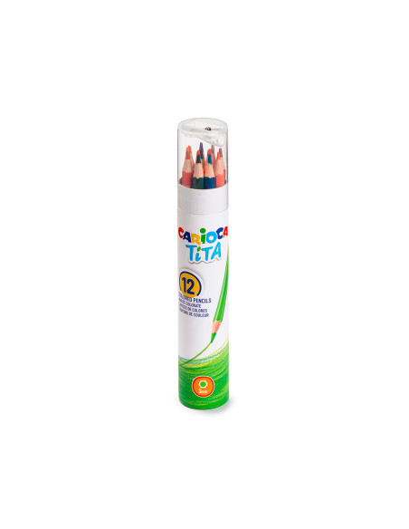 LAPICES CARIOCA TITA MINA 3MM TUBO METAL 12 SURT.+ SACAPUNTAS