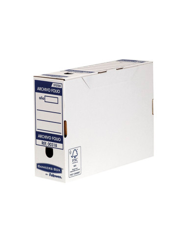 CAJA ARCHIVO DEFINITIVO FELLOWES FL. CARTON REC 100%  100MM  AUTO AZ.