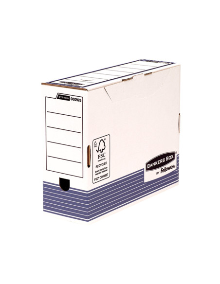 CAJA ARCHIVO DEFINITIVO FELLOWES A4 CARTON RECICL 100% LOM 100MM  AZ.