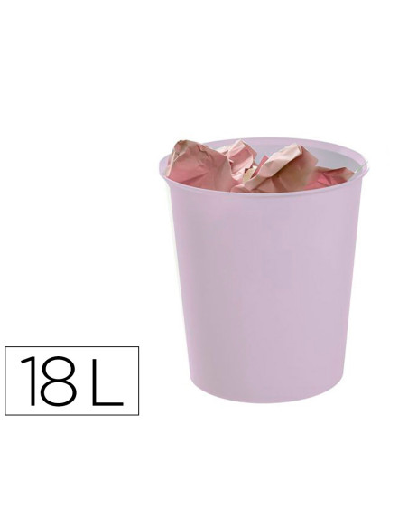 PAPELERA PLAST.ARCHIVO 2000 ECOGREEN 100% RECICLADA 18LT.MALVA PASTEL