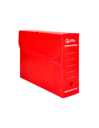 CAJA ARCHIVO DEFINITIVO PLASTICO ROJO TAMAÑO 36X26X10 CM