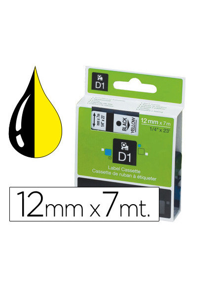 CINTA DYMO 45018 12MMX7MT NG./AM. D1