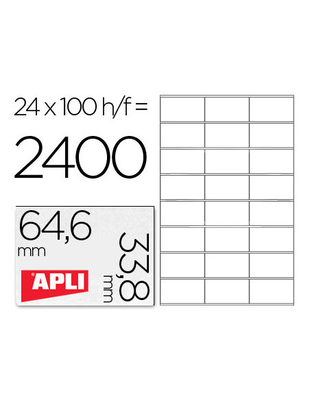 ETIQUETA ADH. APLI 1263 64,6X33,8MM 100H.