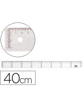 REGLA 40 CM PLASTICO CRISTAL