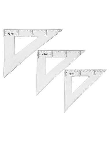 ESCUADRA 20 CM PLASTICO CRISTAL