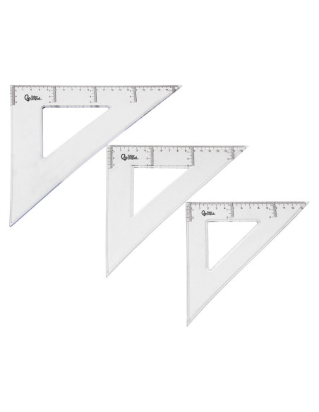 ESCUADRA 20 CM PLASTICO CRISTAL