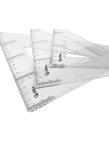 ESCUADRA 20 CM PLASTICO CRISTAL