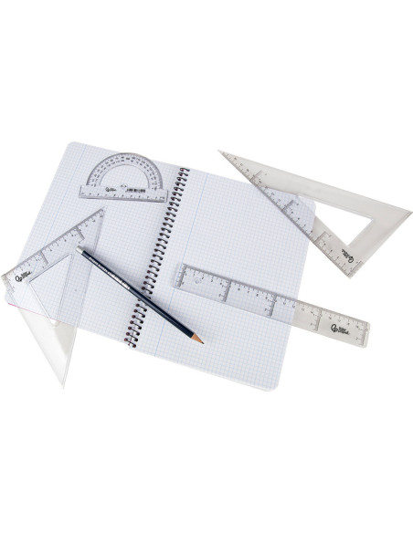 ESCUADRA 20 CM PLASTICO CRISTAL