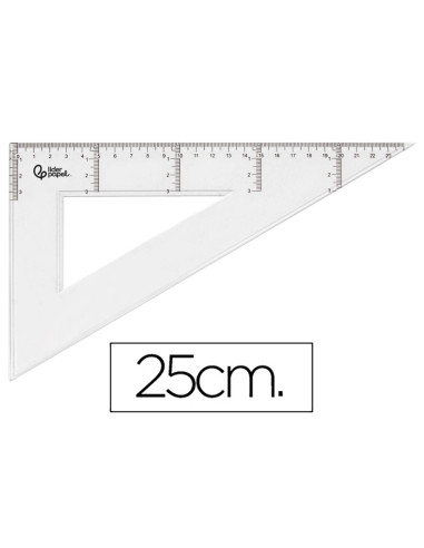ESCUADRA 25 CM PLASTICO CRISTAL