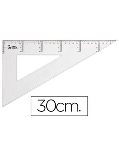 ESCUADRA 30 CM PLASTICO CRISTAL
