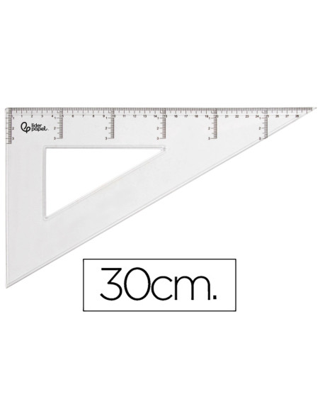 ESCUADRA 30 CM PLASTICO CRISTAL
