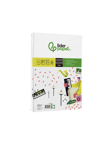 BLOC ESP. LIDERPAPEL MUSICA FL. PENTAGRAMA 3MM 20H. 100GR.