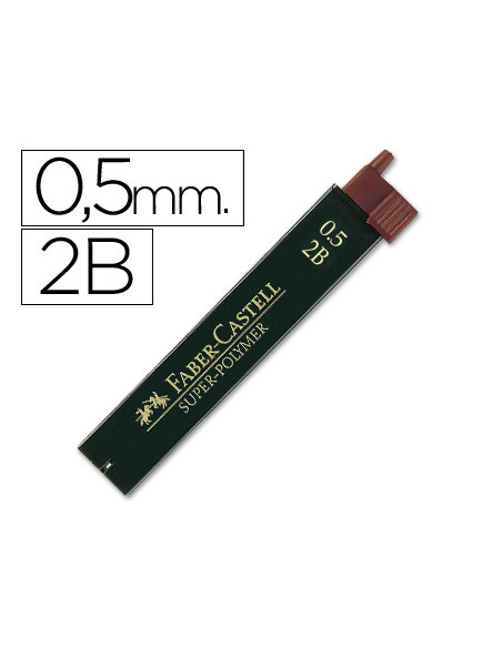 MINAS FABER GRAFITO 9065 0,5 MM 2B ESTUCHE 12 MINAS