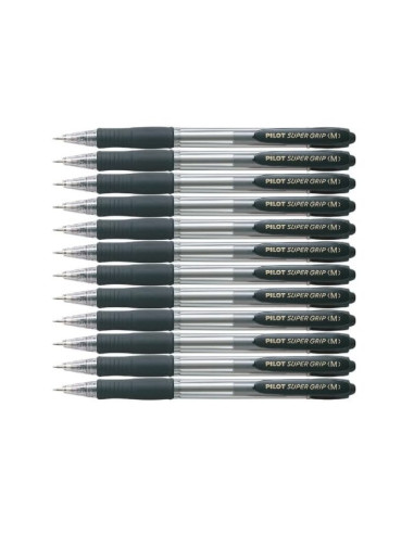 BOLIGRAFO PILOT SUPER GRIP NEGRO RETR.SUJECION CAUCHO BASE ACEITE