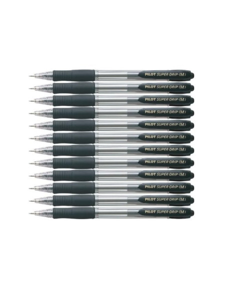 BOLIGRAFO PILOT SUPER GRIP NEGRO RETR.SUJECION CAUCHO BASE ACEITE