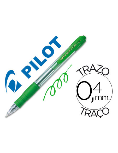 BOLIGRAFO PILOT SUPER GRIP VER RETR.SUJECION CAUCHO BASE ACEITE