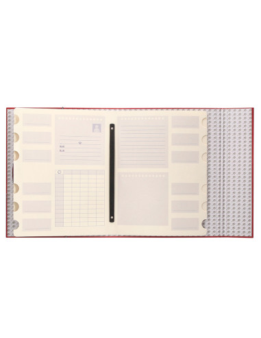 CARPETA CLASIF.A C.FORRADO SOLAPA ROJA 12 DEPARTAMENTOS