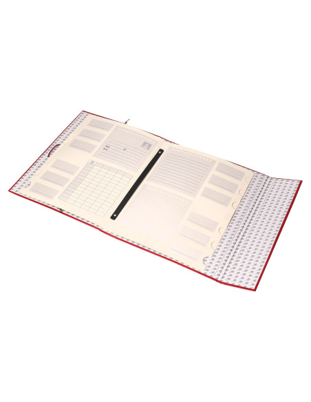 CARPETA CLASIF.A C.FORRADO SOLAPA ROJA 12 DEPARTAMENTOS