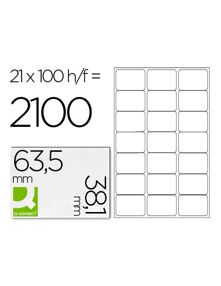 ETIQUETA ADH. Q-CON. 63,5X38,1MM 100H.