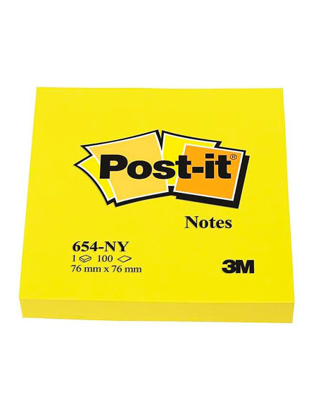BLOC NOTAS ADH. POST-IT 76X76MM 100H. AM. NEON