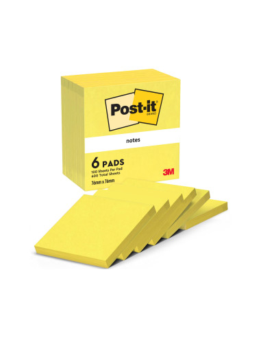 BLOC NOTAS ADH. POST-IT 76X76MM 100H. AM. NEON