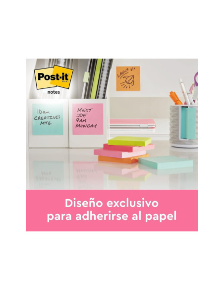 BLOC NOTAS ADH. POST-IT 76X76MM 100H. AM. NEON