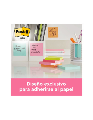 BLOC NOTAS ADH. POST-IT 76X76MM 100H. FUC. NEON