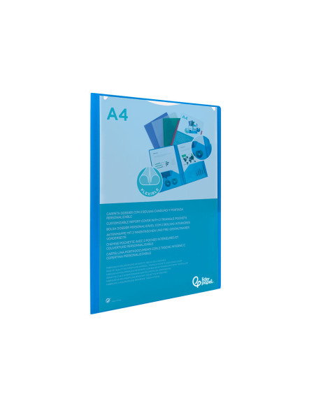 CARPETA BEAUT.DOSSIER DOS BOLSAS CANGUROS 45682 PP DIN A4 AZUL