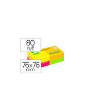 BLOC NOTAS ADH. Q-CON. 75X75MM 12UD 80H. COL. SURT. NEON 2