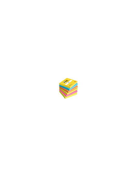 BLOC NOTAS ADH. POST-IT 76X76MM 6UD. 100H. COL.SURT. NEON