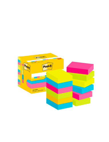 BLOC NOTAS ADH. POST-IT 38X51MM 12UD. 100H. COL.SURT. NEON