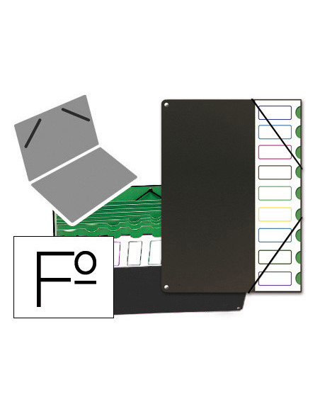CARPETA CLASIF.TAPA PLASTICO PARDO FL.-9 DEPARTAMENTOS NG.
