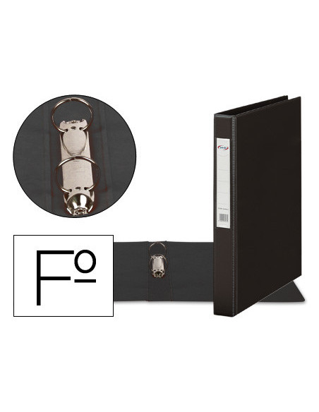 CARPETA 2 A 25 MM PLASTICO PARDO FL.NEGRO