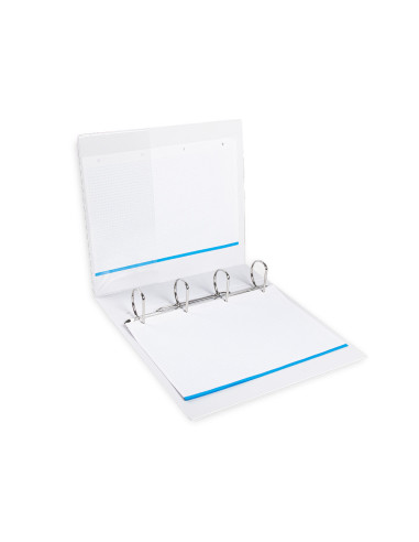 CARPETA CANGURO 4 ANILLAS MIXTAS 55MM LIDERPAPEL A4 BLANCA KG45
