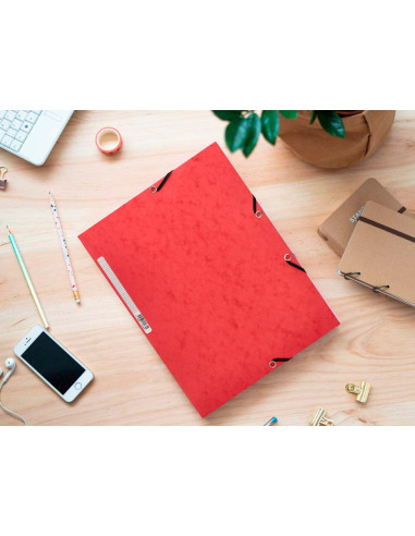 CARPETA GOMAS Q-CON.320X243MM SIMIL-PRESPAN 3 SOLAPAS LOMO 15CM SURT.