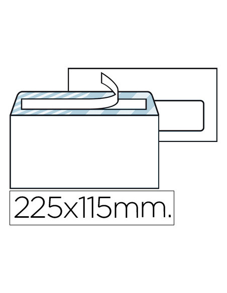 SOBRE N.4 BLANCO AMERICANO V/D 115X225MM TIRA SILICONA 500UD