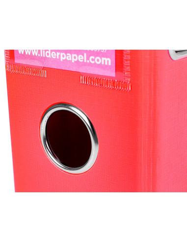 ARCH.PAL.LIDERPAPEL C.FORRADO DIN A4 ROJO C/RADO LOMO 75 MM