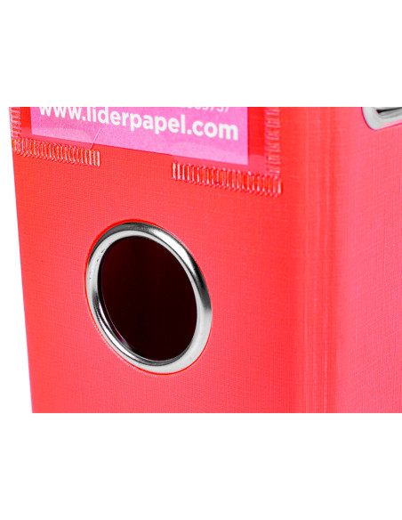 ARCH.PAL.LIDERPAPEL C.FORRADO DIN A4 ROJO C/RADO LOMO 75 MM