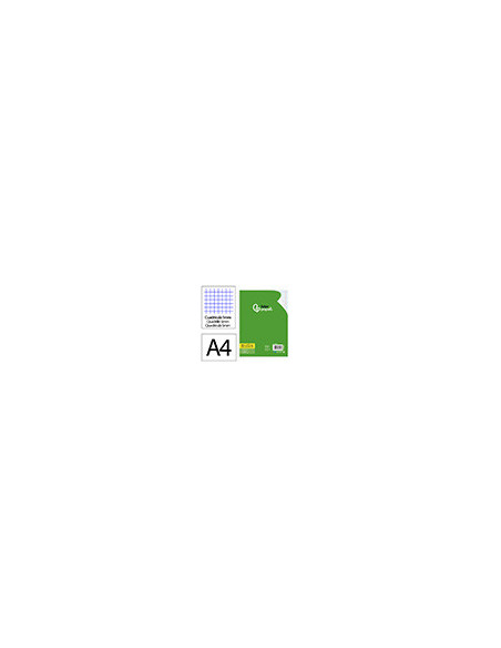 BLOC ENCOLADO LIDERPAPEL A4 5MM PERFORADO 80H. 60GR. S/TAPA