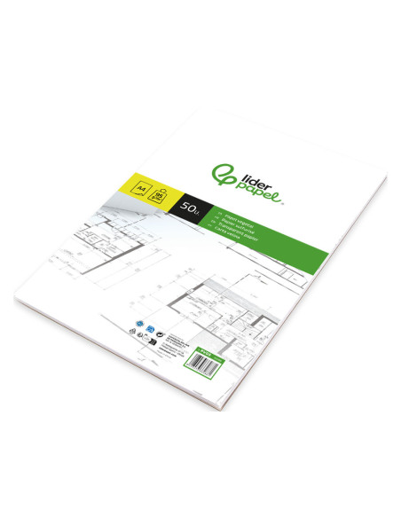 BLOC ENCOLADO LIDERPAPEL A4 PAPEL VEGETAL 50H0 95GR.