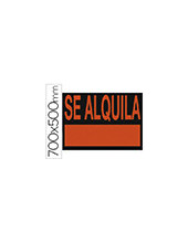 CARTEL PLASTICO SE ALQUILA ROJO FLUOR 700X500 MM 2