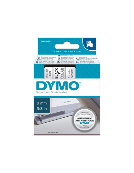 CINTA DYMO 40910 9MMX7MT NG./TPTE D1