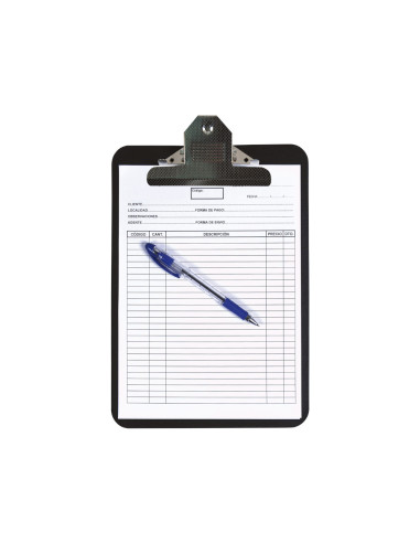 PORTANOTAS PINZA SUPERIOR Q-CON.PP NEGRO DIN A4