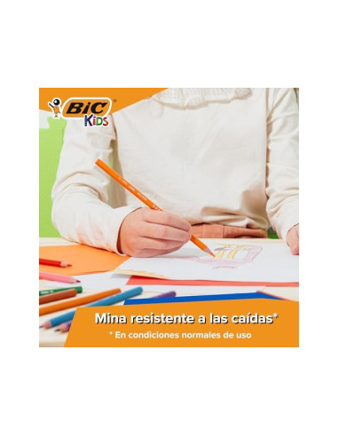 LAPICES COL.BIC KID EVOLUTION ESTUCHE 12 COL.SURT. MINA ULTRA