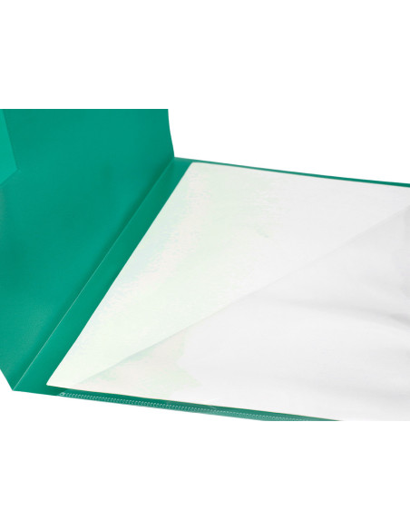 CARPETA DOSSIER PP DIN A4 BOLSA Y TARJETERO VERDE