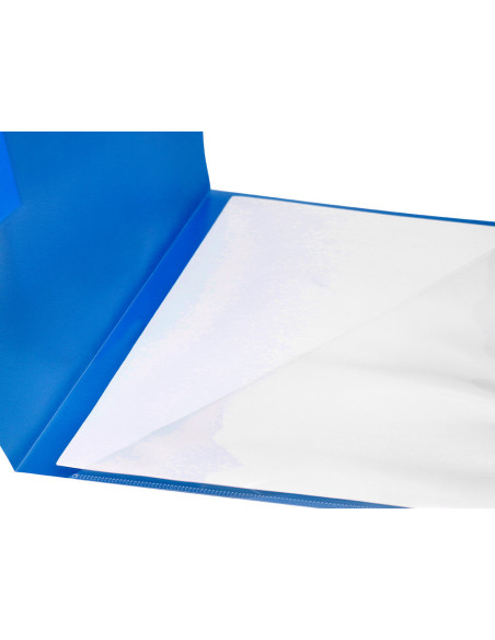 CARPETA DOSSIER PP DIN A4 BOLSA Y TARJETERO AZUL