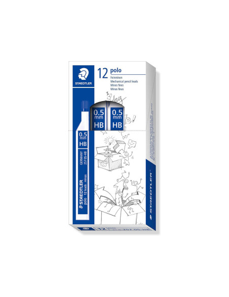 MINAS STAEDTLER GRAFITO 0,5 MM HB POLO 257 TUBO C/12 MINAS